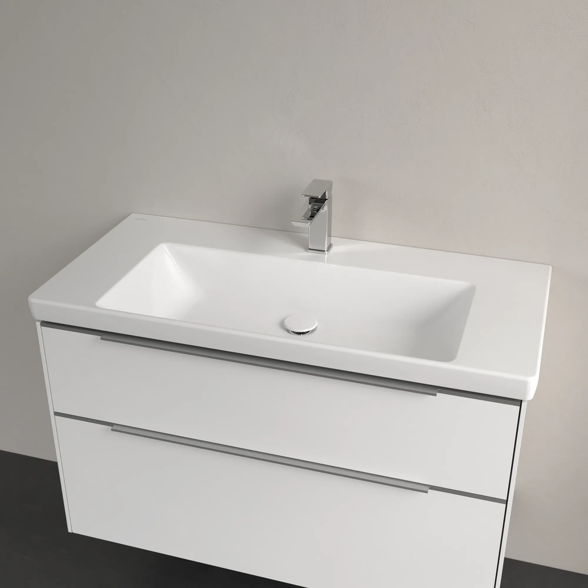 Villeroy & Boch Wandwaschtisch aus TitanCeram „Subway 3.0“ 1000 × 470 × 165 mm in Weiß Alpin, mit CeramicPlus Villeroy & Boch Wandwaschtisch aus TitanCeram „Subway 3.0“ 1000 × 470 × 165 mm in Weiß Alpin, mit CeramicPlus