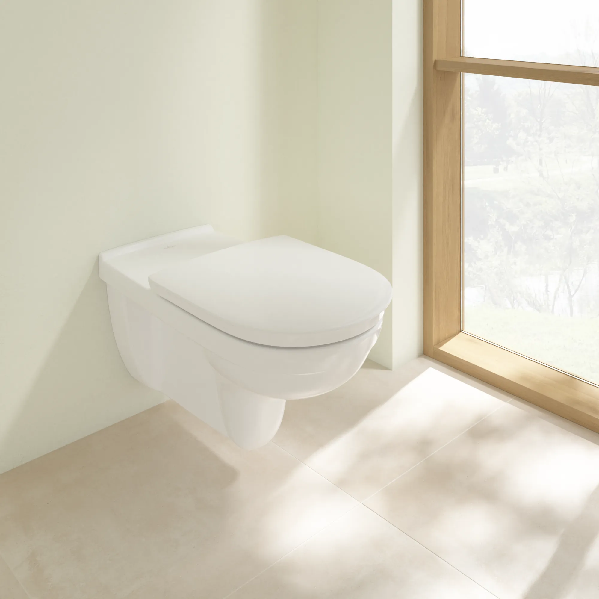 Wand-Tiefspül-WC Combi-Pack DirectFlush „ViCare“ mit Klappgriff „ViCare Funktion“ 36 × 34,4 × 70 cm ohne Spülrand