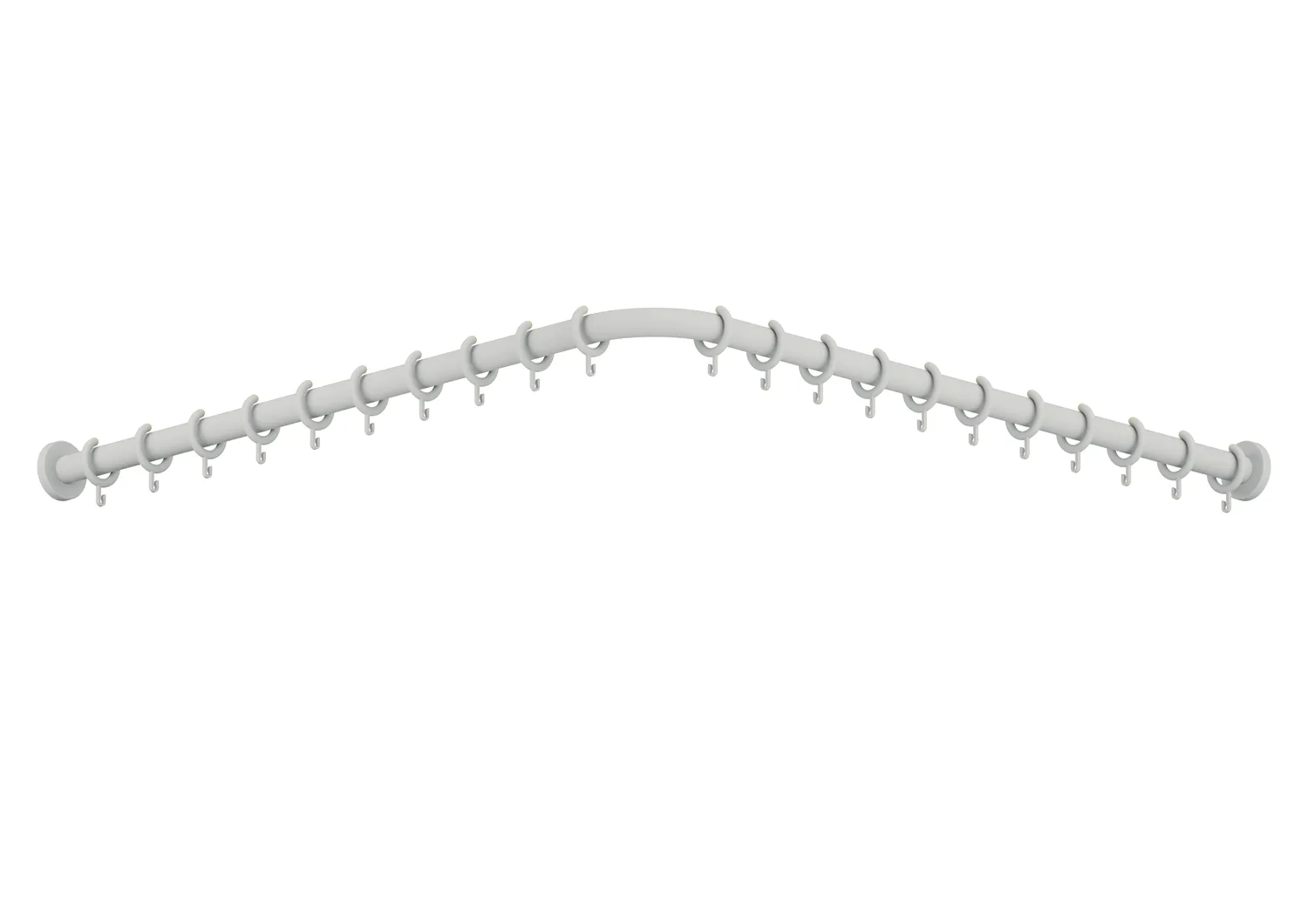 Vorhangstange der Serie 801, Polyamid, matt, Achsmaß 1183 x 1183 mm, kürzbar, Deckenabhängung erforderlich, D: 33 mm, mit 24 Vorhangringen, in Farbe 98 (Signalweiß) Vorhangstange der Serie 801, Polyamid, matt, Achsmaß 1183 x 1183 mm, kürzbar, Deckenabhängung erforderlich, D: 33 mm, mit 24 Vorhangringen, in Farbe 98 (Signalweiß)