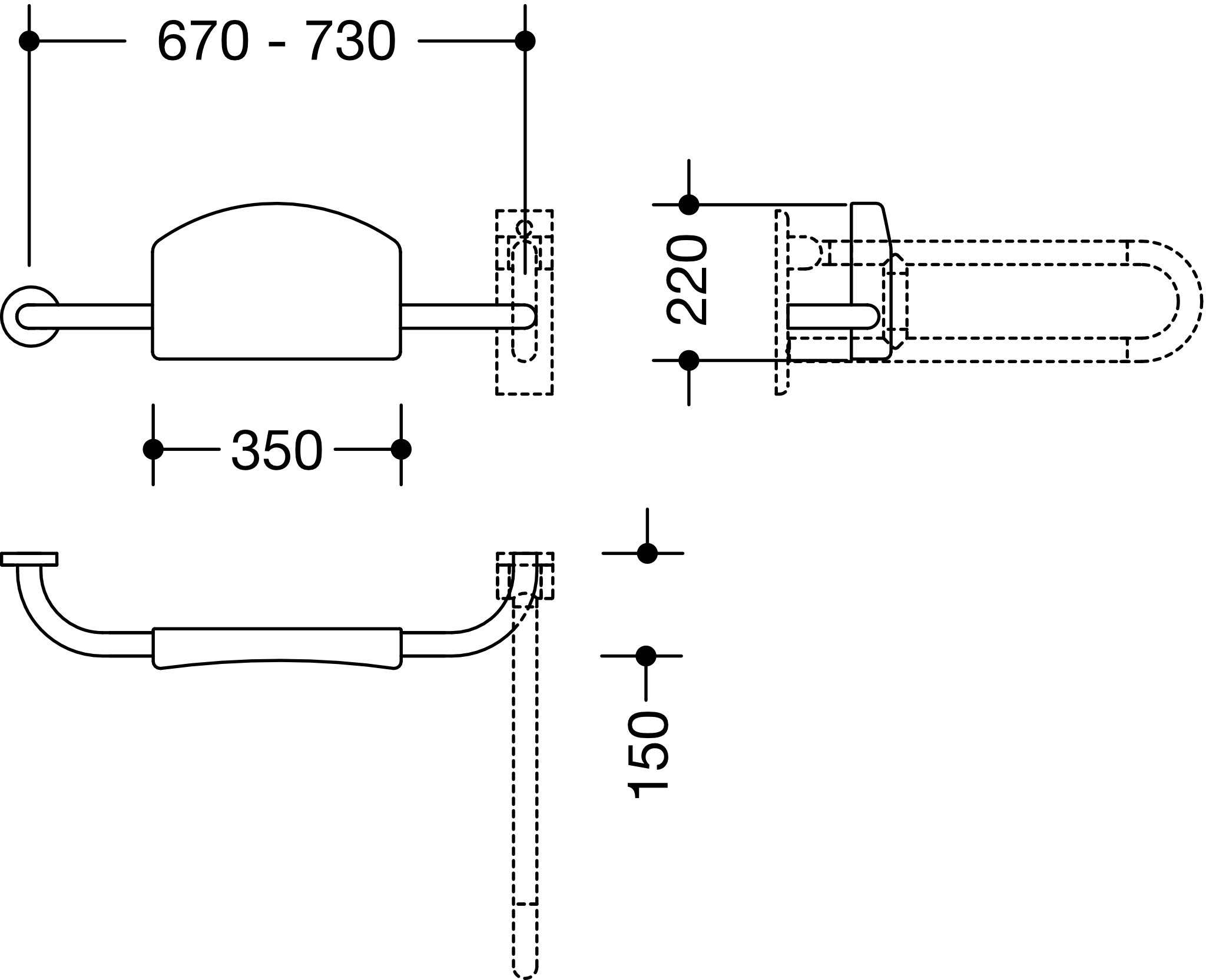 HEWI Rückenstütze „Serie 801“ 16,4 cm in Felsgrau
