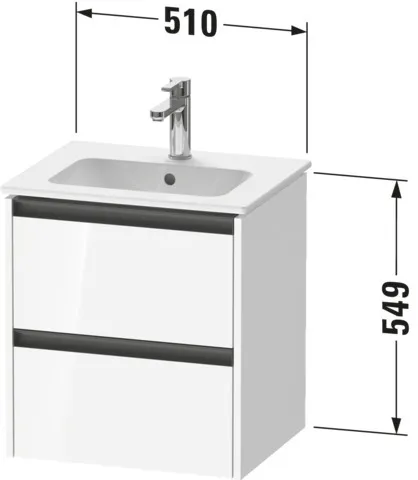 Duravit Waschtischunterschrank wandhängend „Ketho.2“ 51 × 54,9 × 42 cm in Nussbaum Dunkel