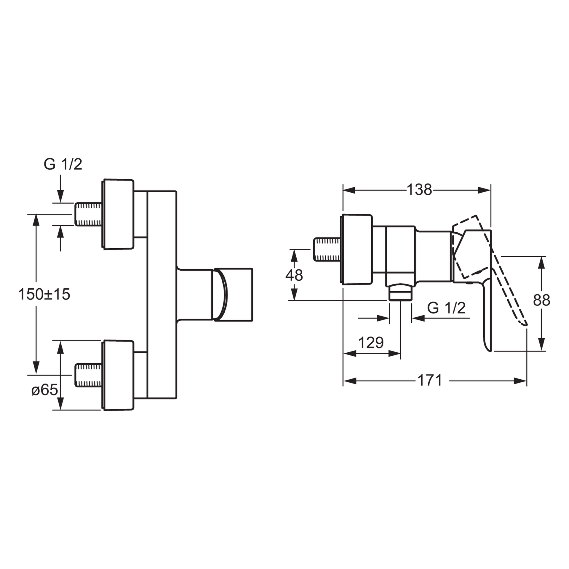 Einhand-Duscharmatur „Ligna“ in Chrom Einhand-Duscharmatur „Ligna“ in Chrom
