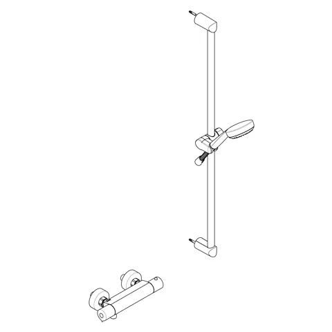 Kludi LOGO Shower-Duo 1S Wandstange L=900mm chrom Kludi LOGO Shower-Duo 1S Wandstange L=900mm chrom