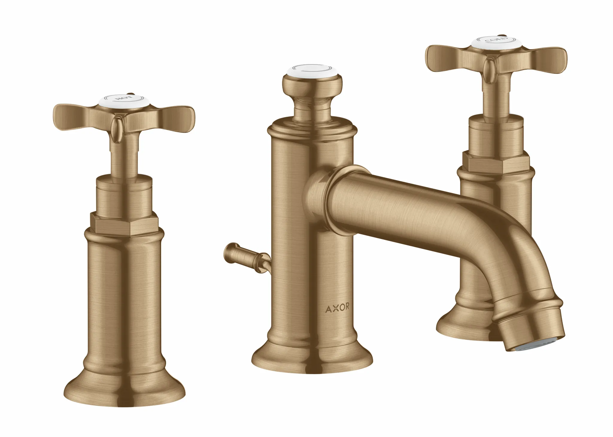 Hansgrohe AXOR Montreux 3-Loch Waschtischarmatur Brushed Bronze, Ausladung 143 mm, ComfortZone 30, Normalstrahl, max. Durchfluss 5 l/min Hansgrohe AXOR Montreux 3-Loch Waschtischarmatur Brushed Bronze, Ausladung 143 mm, ComfortZone 30, Normalstrahl, max. Durchfluss 5 l/min