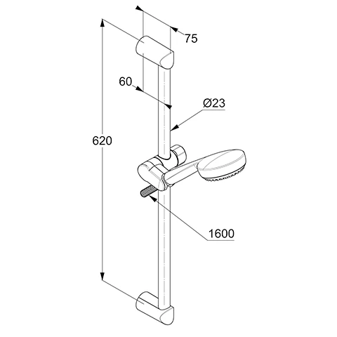 Gleitstangekombination „Logo Neo“, Befestigung verdeckt 60 cm in chrom Gleitstangekombination „Logo Neo“, Befestigung verdeckt 60 cm in chrom