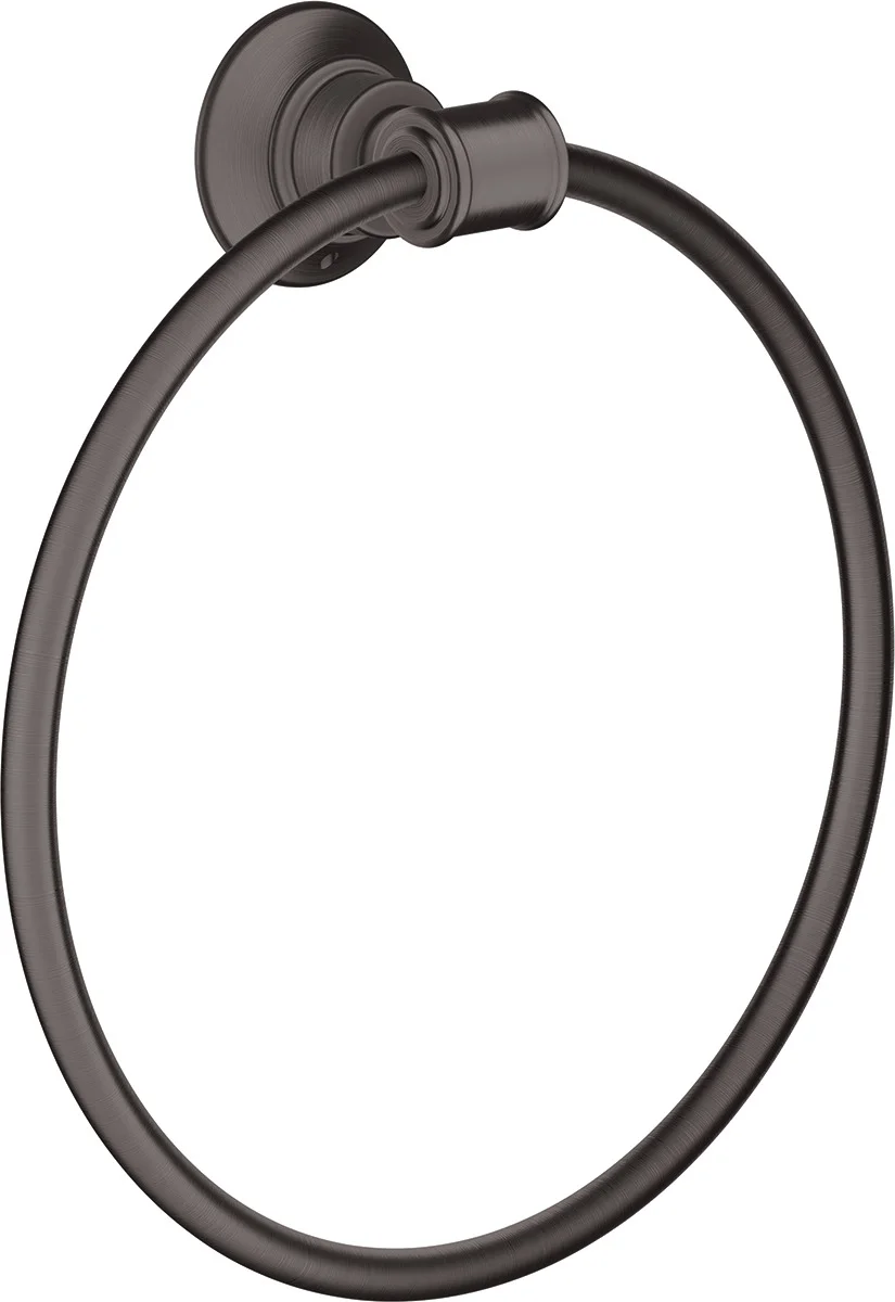 Hansgrohe AXOR Montreux Handtuchring Brushed Black Chrome, schwenkbar, Wandmontage mit verdeckter Befestigung, Bohrloch-Durchmesser 6 mm, Bohrabstand 35 mm Hansgrohe AXOR Montreux Handtuchring Brushed Black Chrome, schwenkbar, Wandmontage mit verdeckter Befestigung, Bohrloch-Durchmesser 6 mm, Bohrabstand 35 mm
