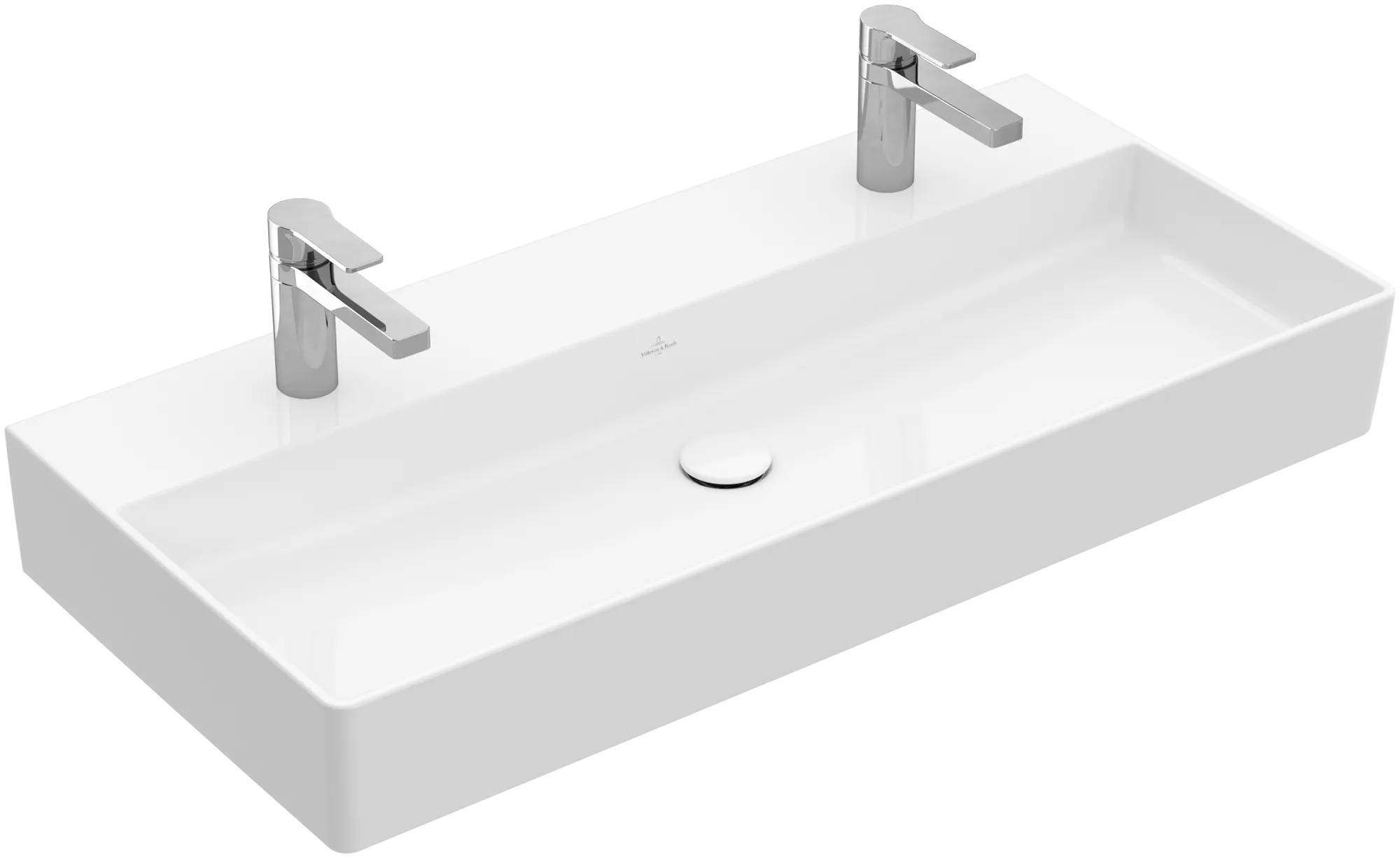 Villeroy & Boch Wandwaschtisch aus TitanCeram geschliffen „Memento 2.0“ 1000 × 470 × 135 mm, Hahnlochposition links und rechts, mit Hahnlochbohrung in Weiß Alpin Villeroy & Boch Wandwaschtisch aus TitanCeram geschliffen „Memento 2.0“ 1000 × 470 × 135 mm, Hahnlochposition links und rechts, mit Hahnlochbohrung in Weiß Alpin