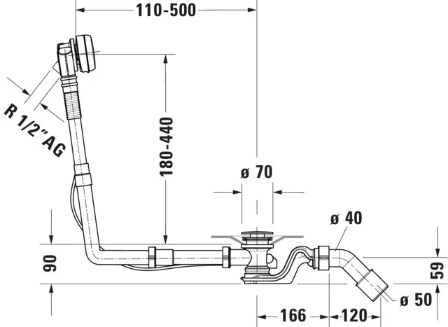 Duravit Ab- und Überlaufgarnitur für Badewannen mit Zulauf Modell 792209 Duravit Ab- und Überlaufgarnitur für Badewannen mit Zulauf Modell 792209