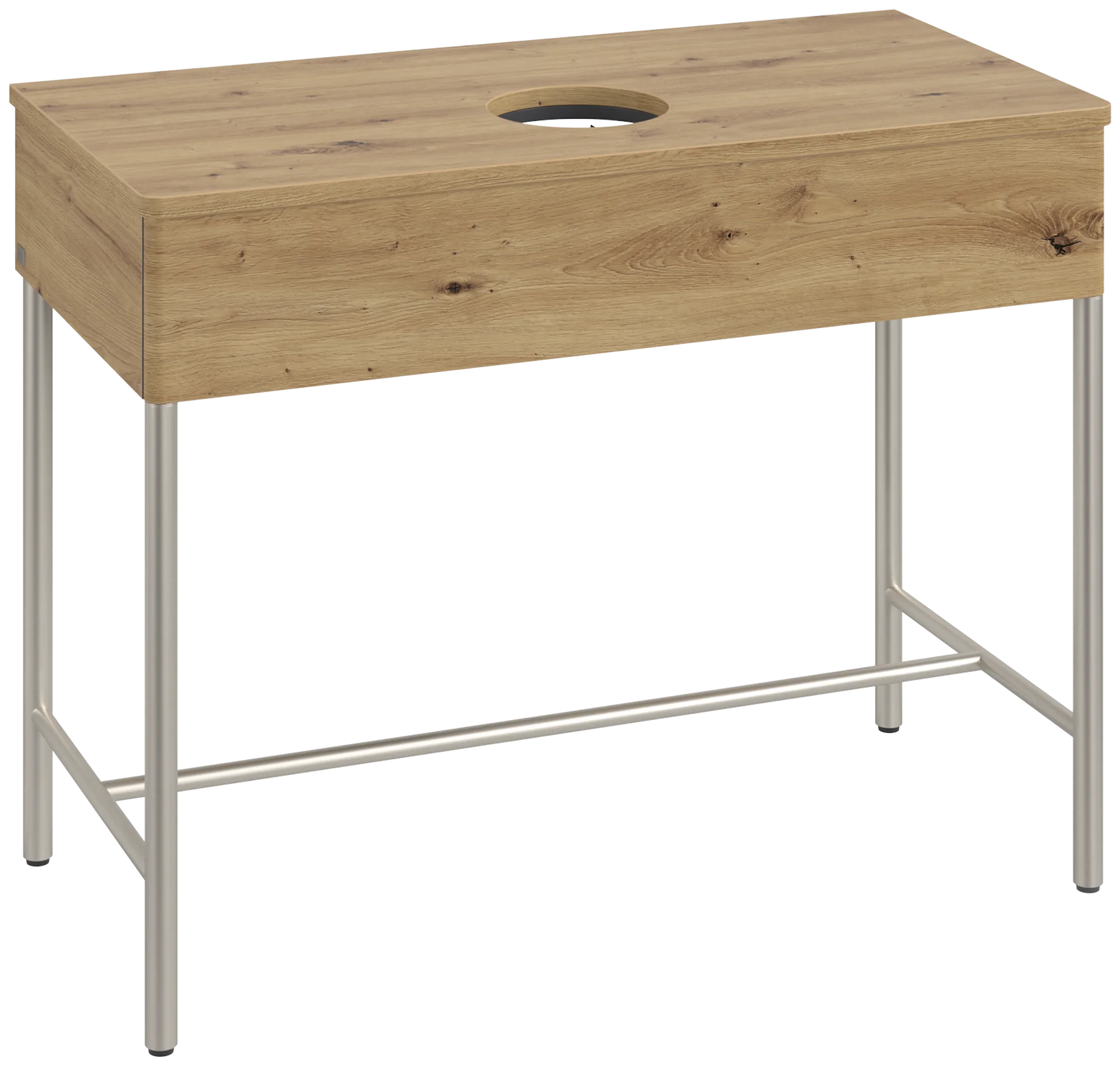 Villeroy & Boch Waschbeckenunterschrank Artis K61010, Eckig Oak Natural Touch, 1.000 x 782 x 500 mm, Push-to-open Funktion, 1 Auszug mit Antirutsch-Boden
