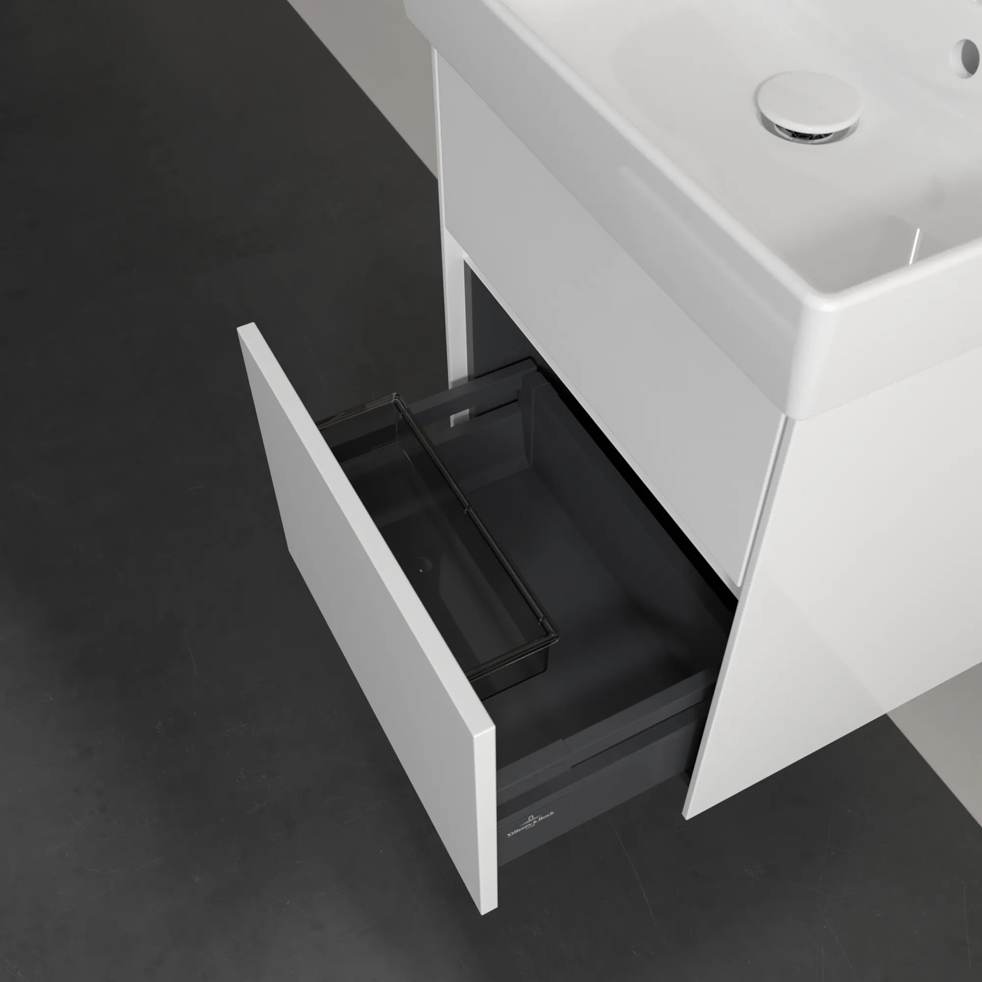 Villeroy & Boch Waschtischunterschrank „Collaro“ 460 × 546 × 374 mm Glossy White, für Becken mittig, ohne Beleuchtung
