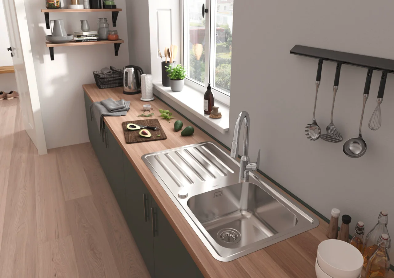 Hansgrohe Spültischmischer Focus M42 mit Ausziehbrause 2jet in Chrom, 360° Schwenkbereich, ComfortZone 220, max. Durchfluss 8 l/min, Auszugslänge bis zu 50 cm Hansgrohe Spültischmischer Focus M42 mit Ausziehbrause 2jet in Chrom, 360° Schwenkbereich, ComfortZone 220, max. Durchfluss 8 l/min, Auszugslänge bis zu 50 cm
