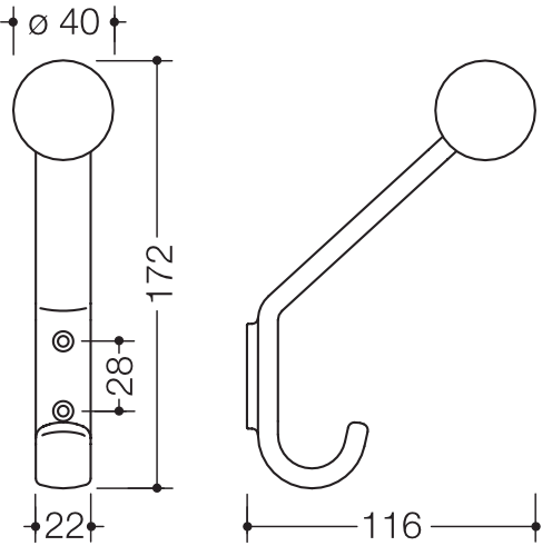 HEWI Handtuchhaken „Serie 477“