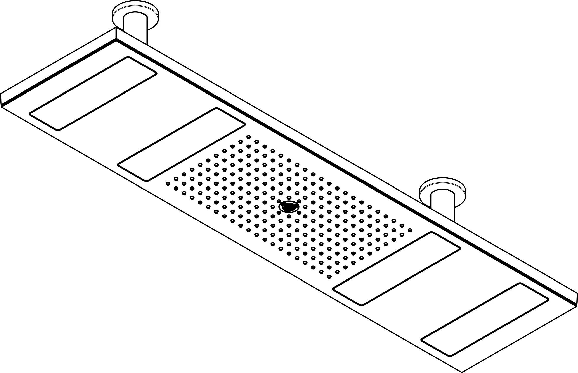 Hansgrohe AXOR ShowerSolutions Kopfbrause 1200x300 mm 4jet mit Lichtmodul 3500 K Brushed Red Gold