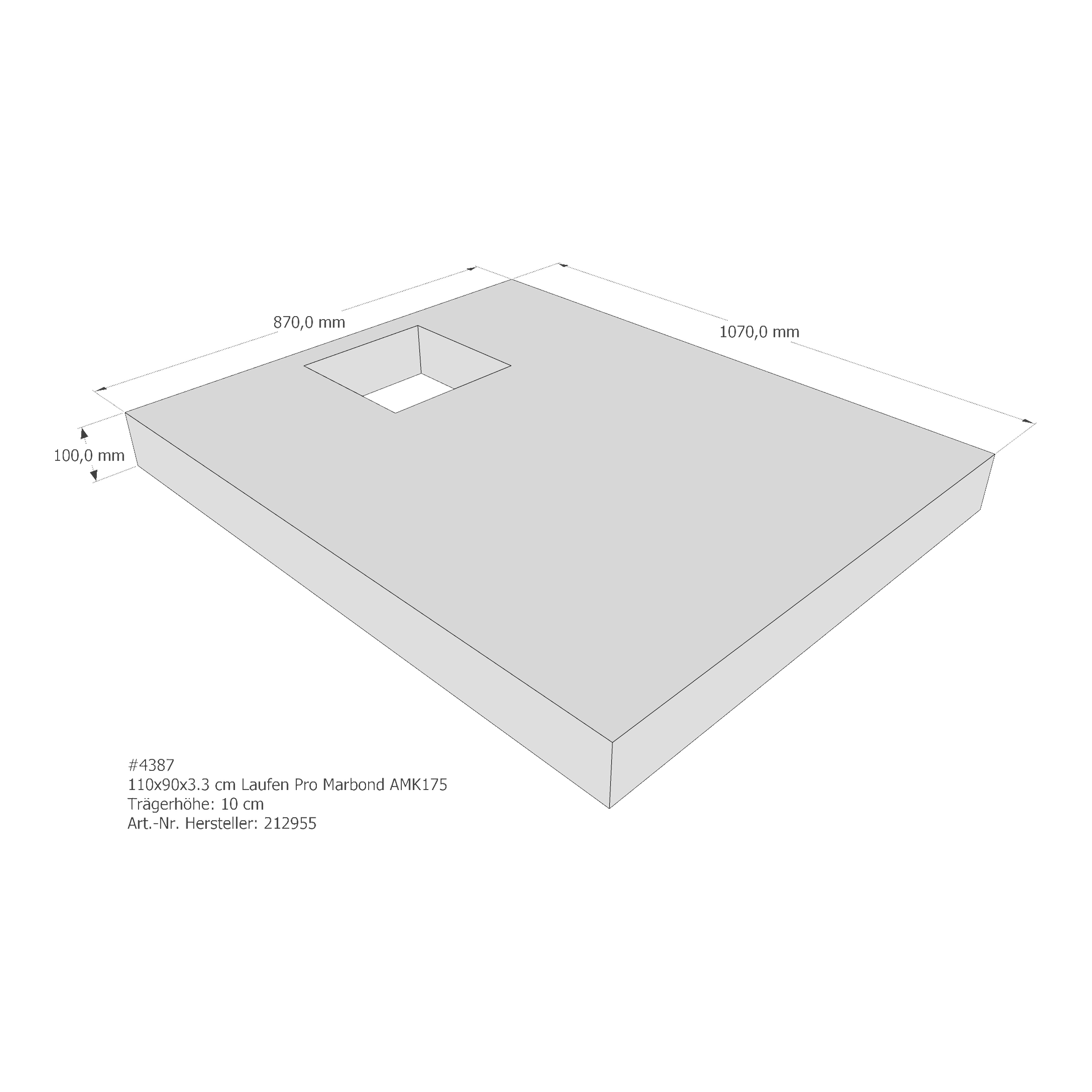 Duschwannenträger für Laufen Pro 110 × 90 × 3,3 cm Duschwannenträger für Laufen Pro 110 × 90 × 3,3 cm