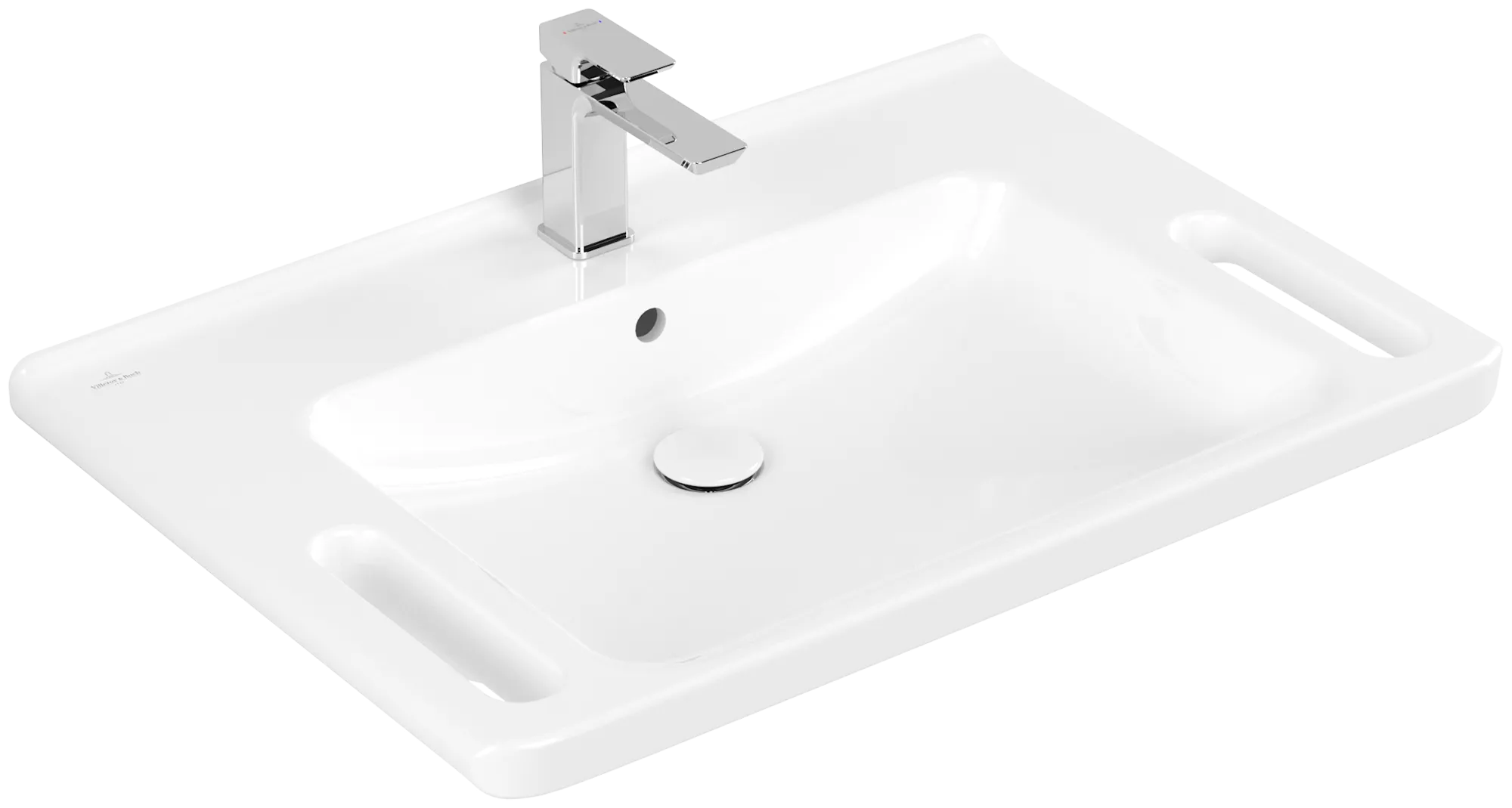 Villeroy & Boch ViCare Wandwaschbecken 800x550x180 mm, weiß Alpin CeramicPlus, barrierefrei, mit Überlauf Villeroy & Boch ViCare Wandwaschbecken 800x550x180 mm, weiß Alpin CeramicPlus, barrierefrei, mit Überlauf