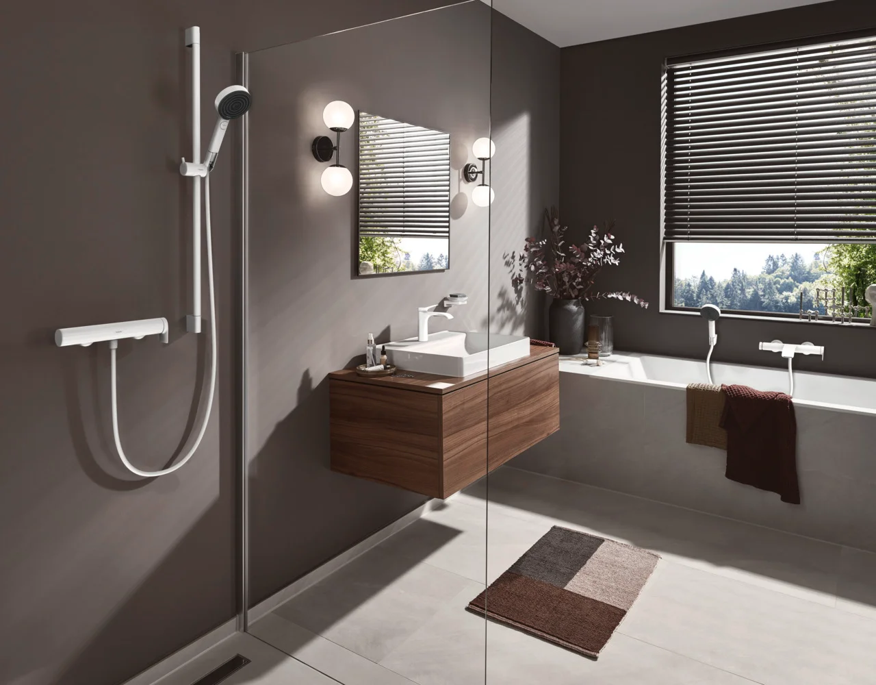Hansgrohe RainDrain Match Duschrinne 800 mm mit höhenverstellbarem Rahmen, Edelstahl gebürstet
