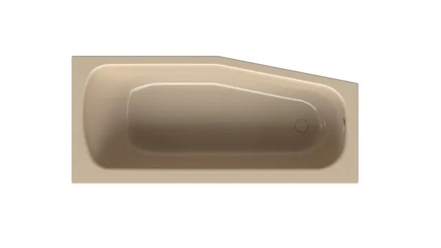 Bette Bambino Bahama - Raumspar-Badewanne, 1-Sitzer, glasierter Titan-Stahl, beige, 1.570 x 700 mm, Randhöhe 30 mm