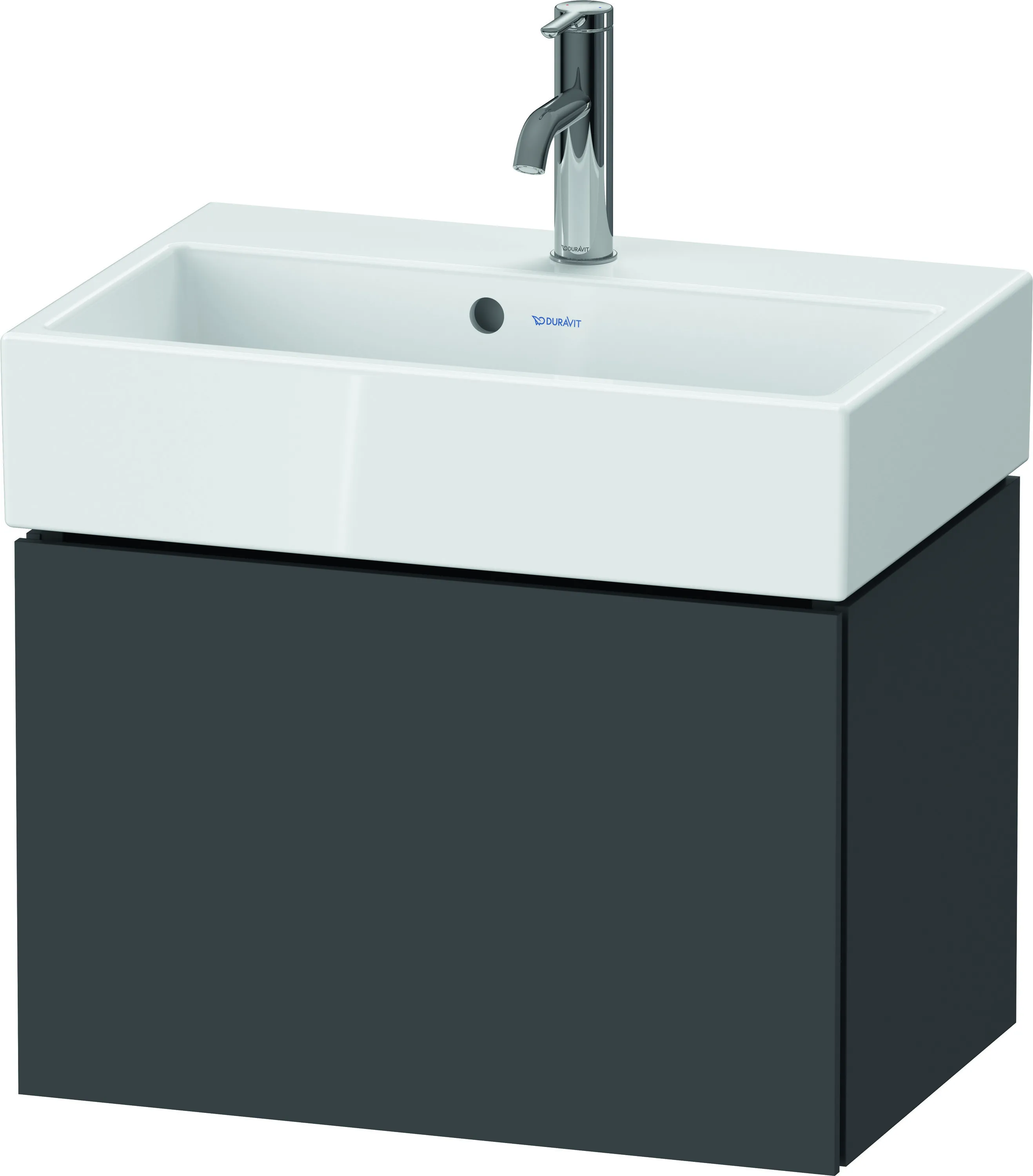 Duravit Waschtischunterschrank wandhängend „L-Cube“ 58,4 × 39,4 × 39,1 cm Graphit Matt