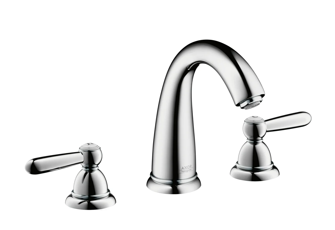Hansgrohe AXOR Carlton 3-Loch Waschtischarmatur Chrom/Gold, Hebelgriff, ComfortZone 120, Ausladung 128 mm Hansgrohe AXOR Carlton 3-Loch Waschtischarmatur Chrom/Gold, Hebelgriff, ComfortZone 120, Ausladung 128 mm