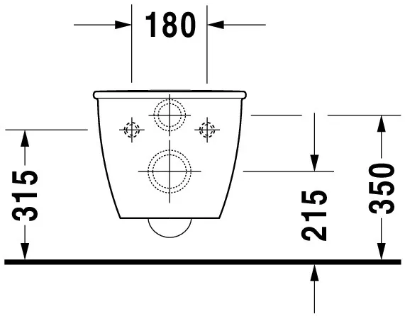 Wand-Tiefspül-WC Compact „Darling New“ 36,5 × 34,5 × 48,5 cm, Befestigung verdeckt, mit Spülrand