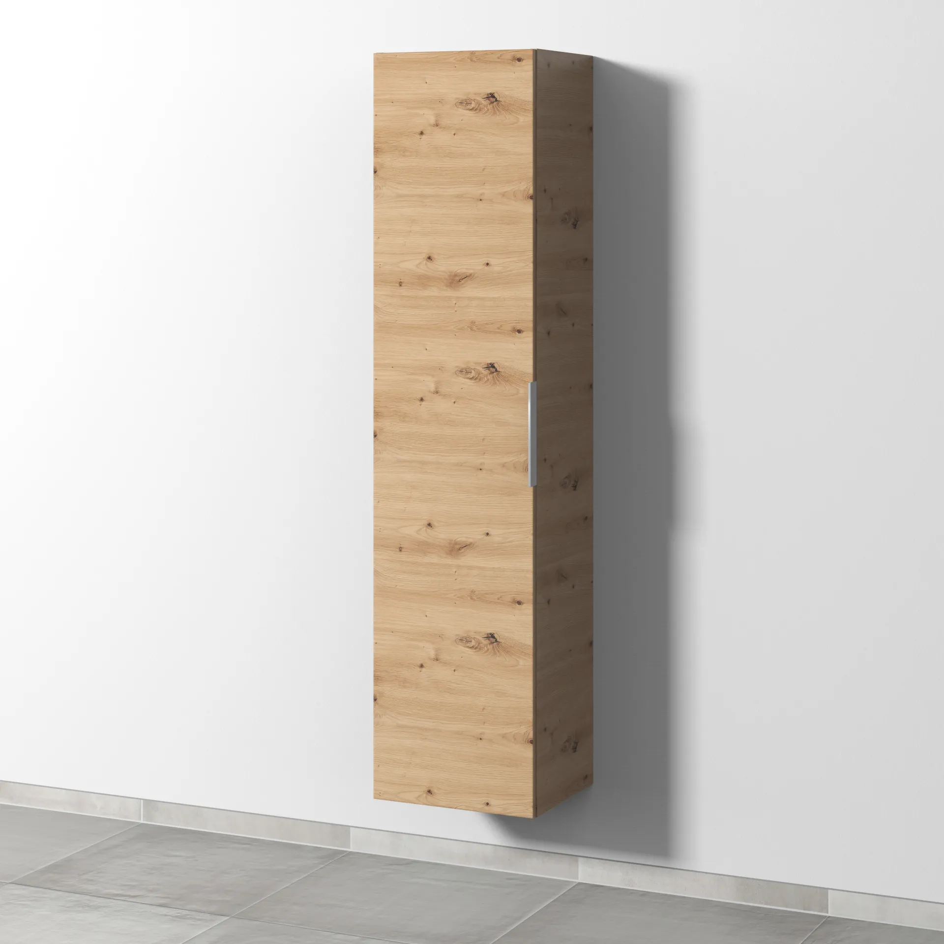 Sanipa Hochschrank „3way“ 400 × 1700 × 345 mm Anschlag links, in Eiche Natural-Touch, Anschlag links
