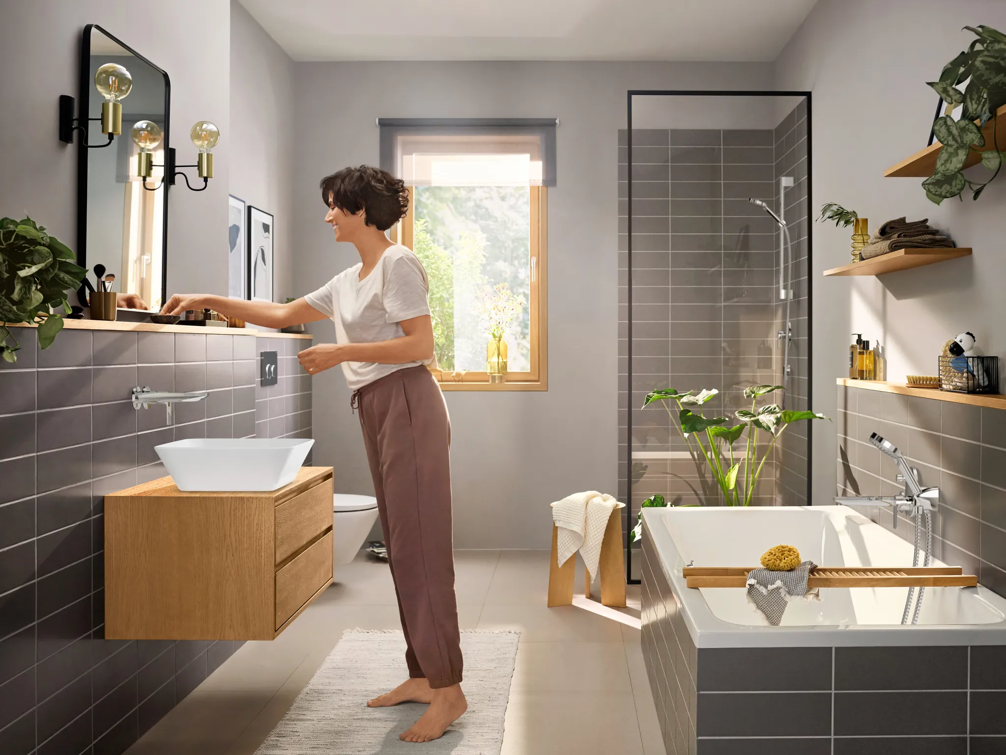 2-Loch Waschtischmischer Unterputz Rebris E F-Set 195 mm Auslauf chrom