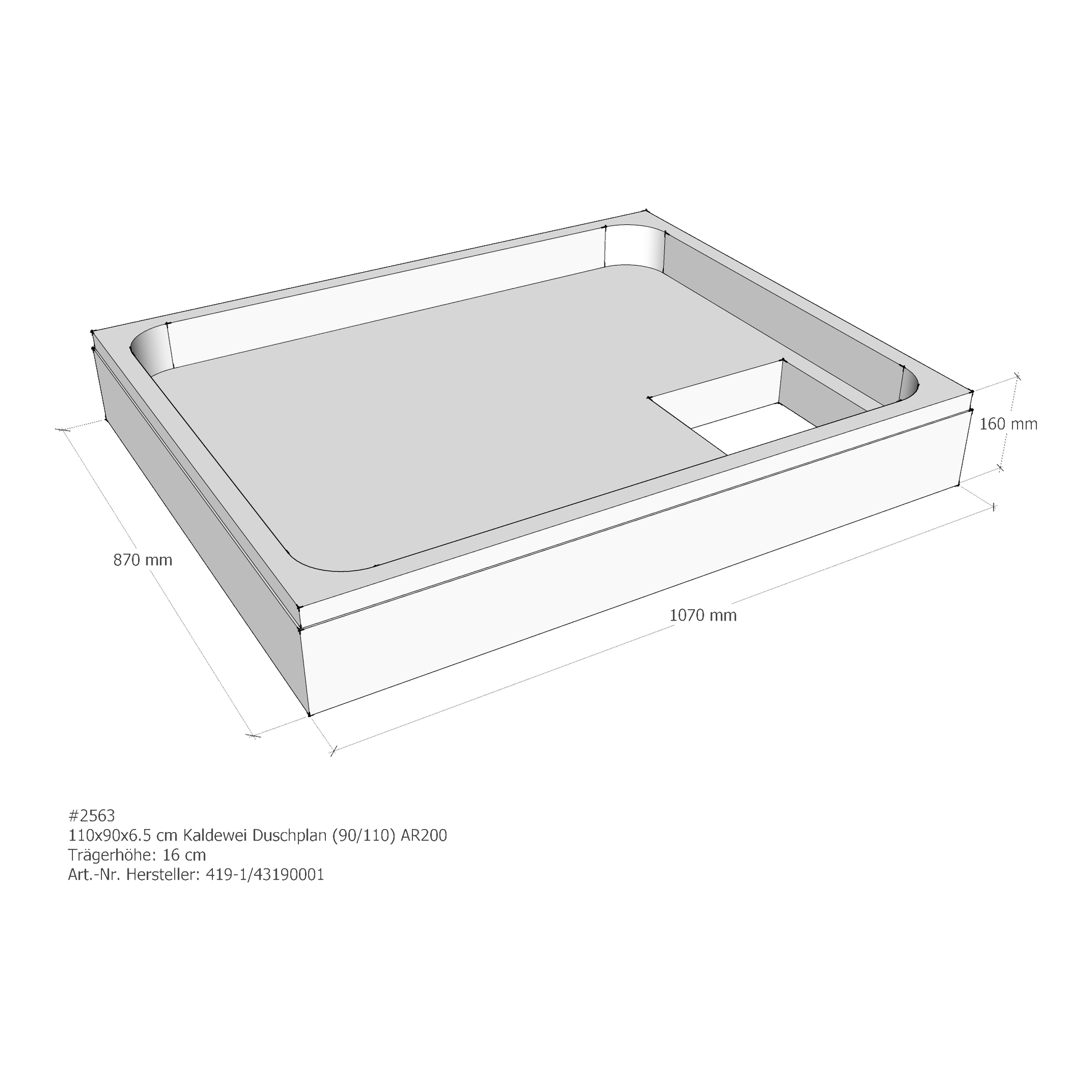 Duschwannenträger für Kaldewei Duschplan 110 × 90 × 6,5 cm Breite: 90 cm / Länge: 110 cm Duschwannenträger für Kaldewei Duschplan 110 × 90 × 6,5 cm Breite: 90 cm / Länge: 110 cm