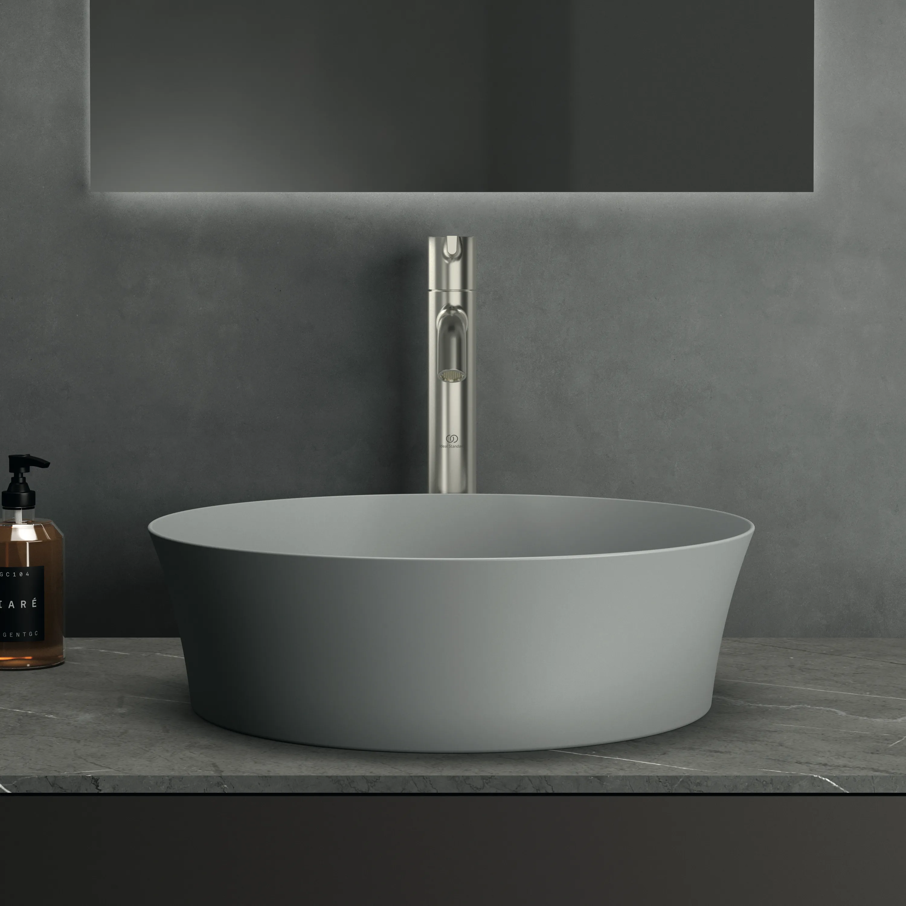 Waschbecken „Ipalyss“ 40 × 40 × 12 cm in Betongrau Waschbecken „Ipalyss“ 40 × 40 × 12 cm in Betongrau