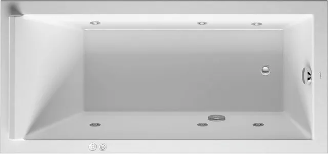 Duravit Whirlwanne „Starck“ rechteck 1700 × 800 mm, Fußablauf mit Jet-System, in Weiß Duravit Whirlwanne „Starck“ rechteck 1700 × 800 mm, Fußablauf mit Jet-System, in Weiß