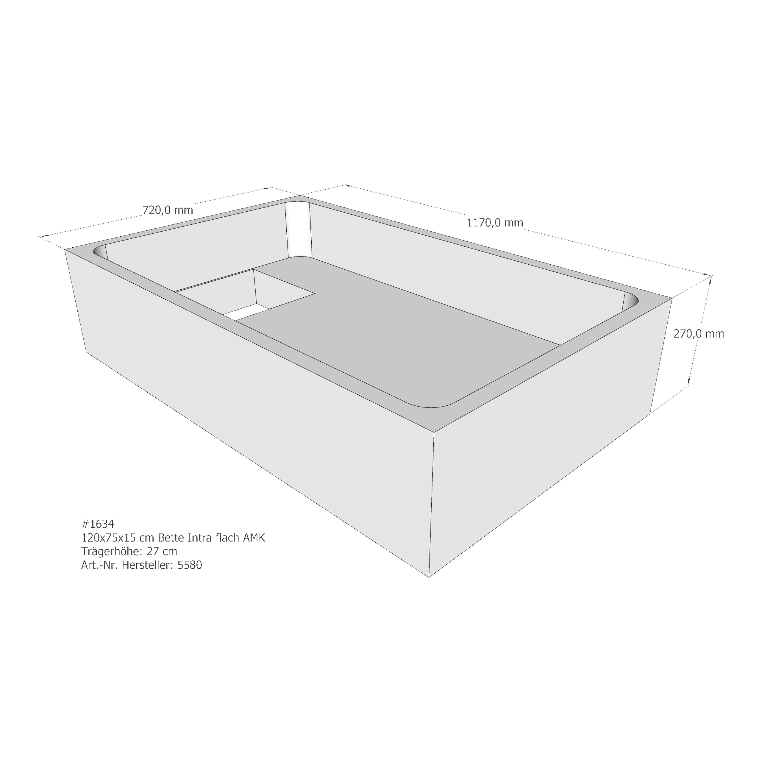 Duschwannenträger für Bette Quinta (flach/Intra) 120 × 75 × 15 cm Breite: 75 cm / Länge: 120 cm Duschwannenträger für Bette Quinta (flach/Intra) 120 × 75 × 15 cm Breite: 75 cm / Länge: 120 cm