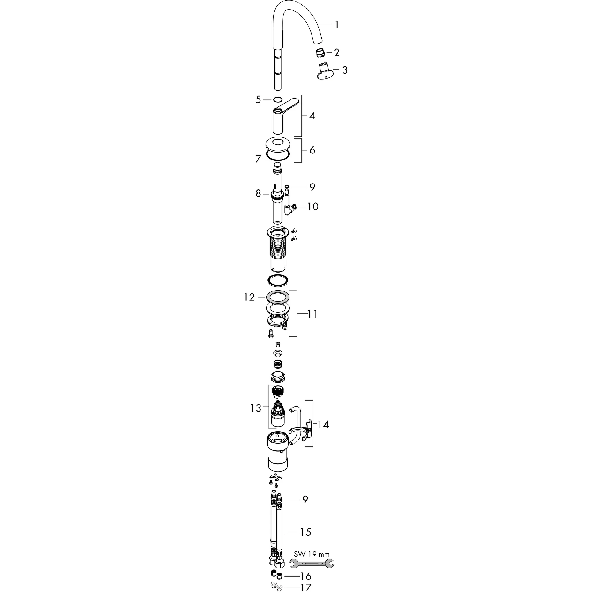 Hansgrohe AXOR One Waschtischmischer Select 140 mit Push-Open Ablaufgarnitur, Mattschwarz Hansgrohe AXOR One Waschtischmischer Select 140 mit Push-Open Ablaufgarnitur, Mattschwarz
