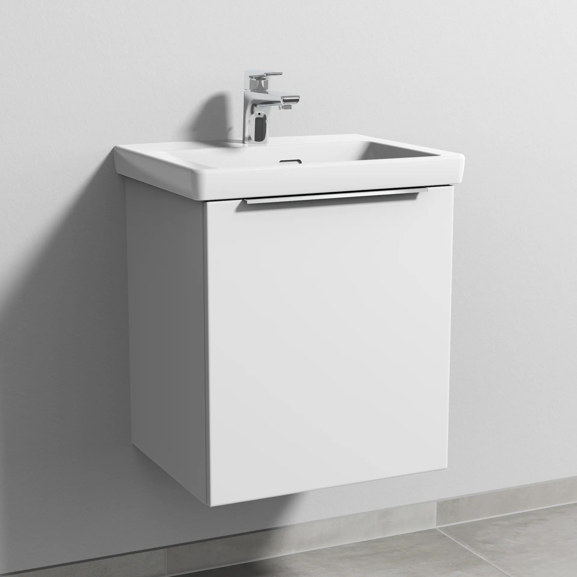 Sanipa Waschtischunterschrank „3way“ 457 × 517 × 391 mm in Weiß-Soft, Anschlag rechts