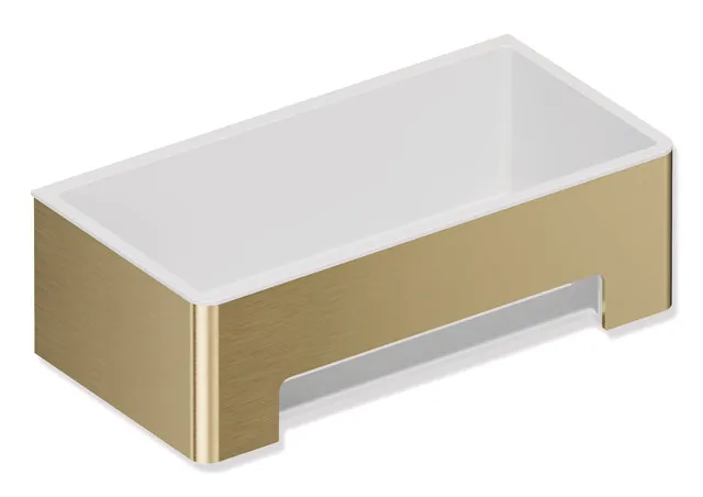 Duschkorb des Systems 900, Halter aus Edelstahl, PVD, Einsatz aus Kunststoff, weiß, B: 220 mm, H: 67 mm, T: 115 mm, in Farbe CK (messing glänzend) Duschkorb des Systems 900, Halter aus Edelstahl, PVD, Einsatz aus Kunststoff, weiß, B: 220 mm, H: 67 mm, T: 115 mm, in Farbe CK (messing glänzend)