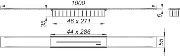 Duschrinne CeraFloor Select Edelstahl matt, 1000 mm Duschrinne CeraFloor Select Edelstahl matt, 1000 mm