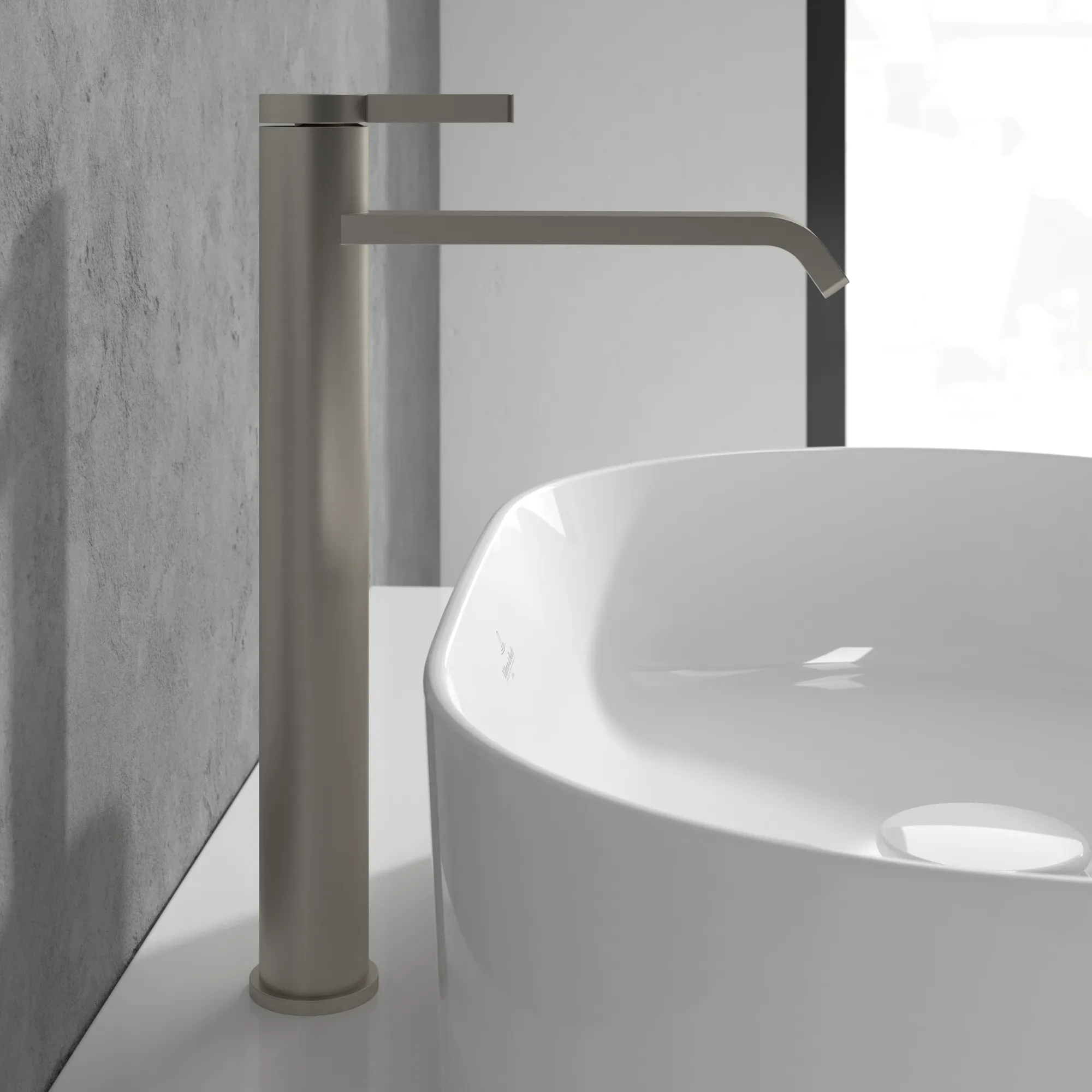 Einhand-Waschtischarmatur „Dawn“ 20,3 cm Ausladung 180 mm in Brushed Nickel Matt Einhand-Waschtischarmatur „Dawn“ 20,3 cm Ausladung 180 mm in Brushed Nickel Matt