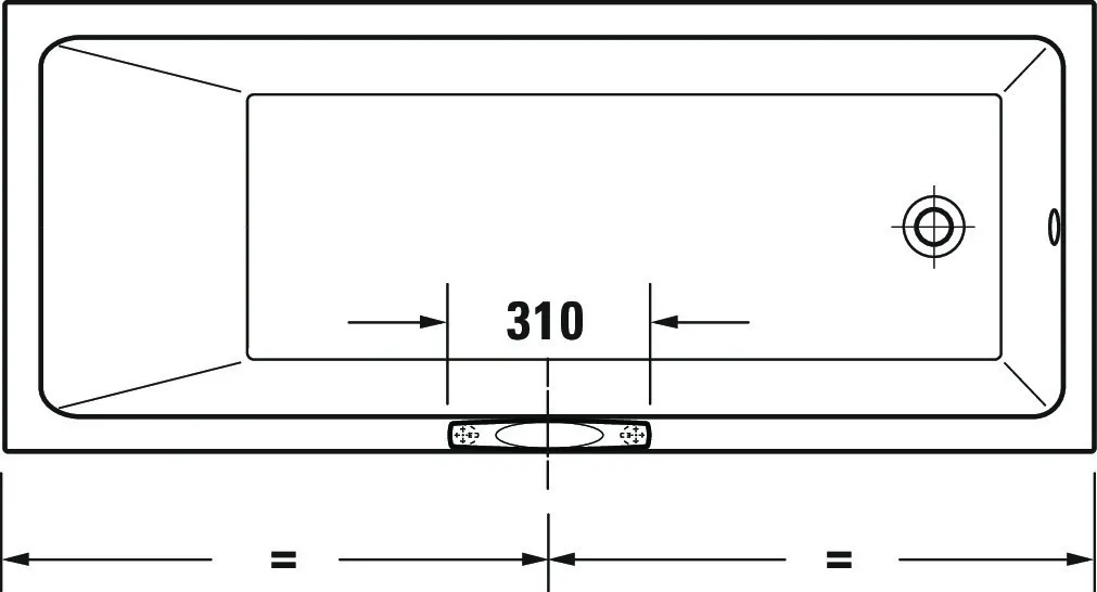 Duravit Badewannengriff 792804 31,1 cm in chrom