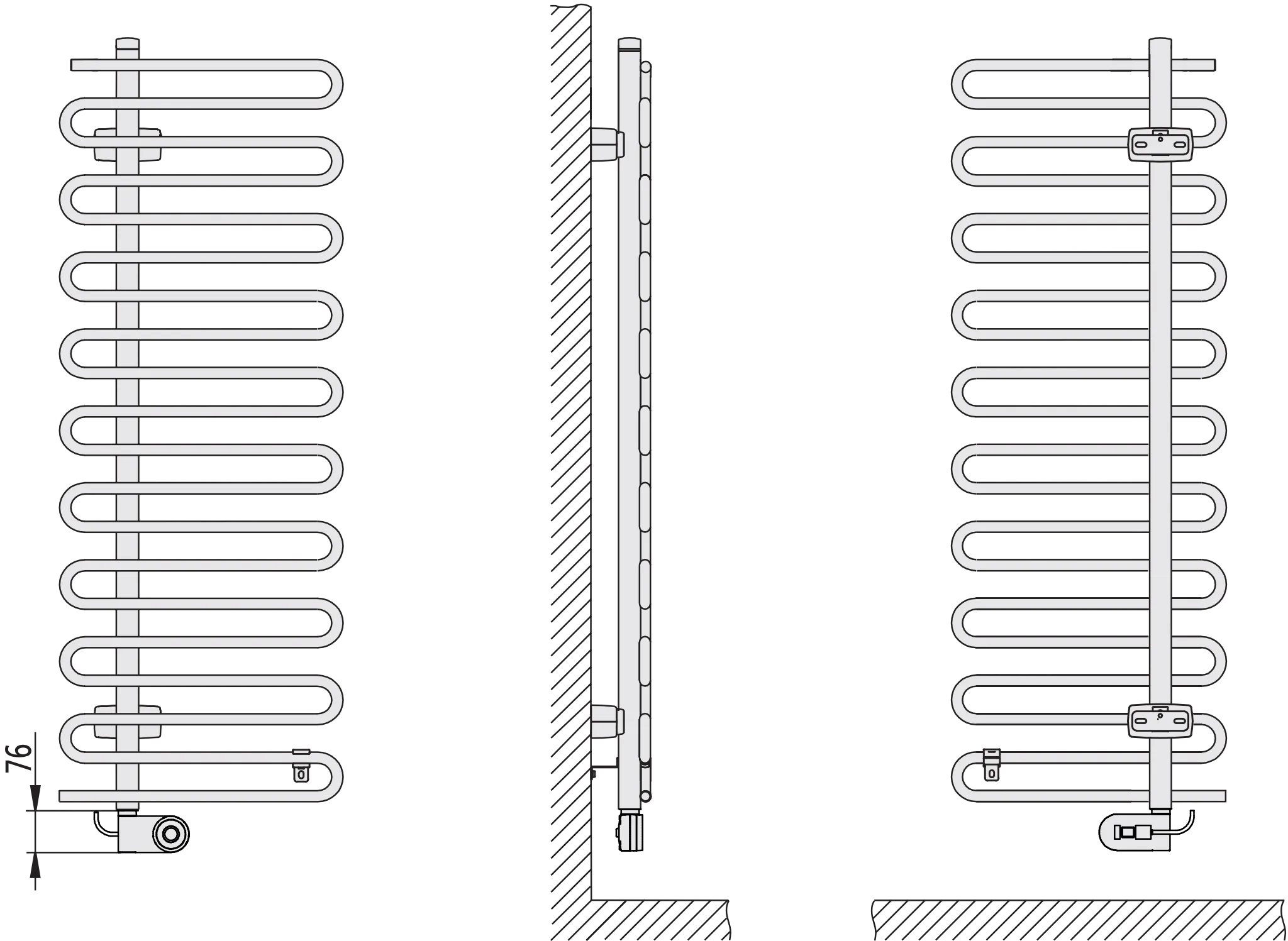 Kermi Design-Elektroheizkörper „Icaro®-E“ 40 × 142,1 cm in Weiß