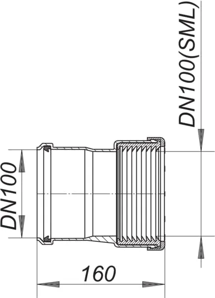 HT/SML-Rohrverbinder, DN 100/DN 100 SML