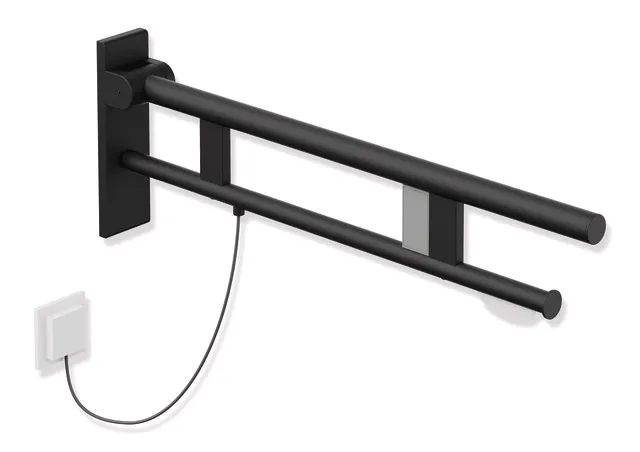HEWI Stützklappgriff Duo System 900, Edelstahl, 750 mm Ausladung, schwarz HEWI Stützklappgriff Duo System 900, Edelstahl, 750 mm Ausladung, schwarz