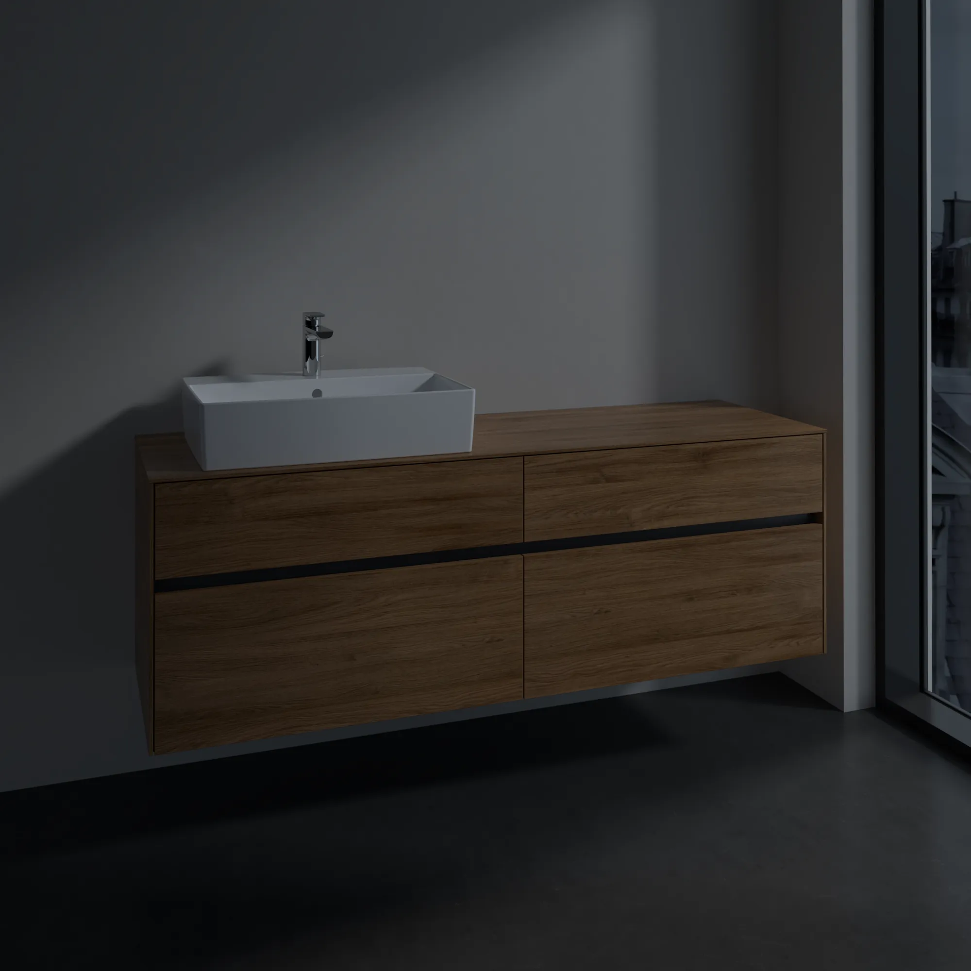 Villeroy & Boch Collaro Waschbeckenunterschrank C13500, 1600x548x500mm, Kansas Oak