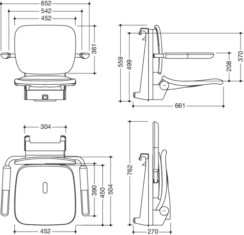 Einhängesitz „Serie 802 LifeSystem“ in Signalweiß glänzend / Signalweiß matt Einhängesitz „Serie 802 LifeSystem“ in Signalweiß glänzend / Signalweiß matt