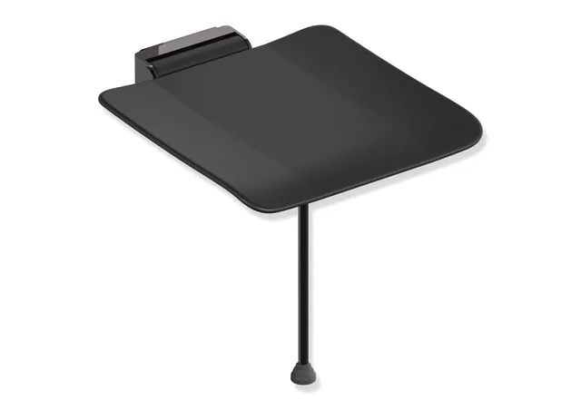 Klappsitz des Systems 900, Wandkonsole aus Edelstahl, PVD, Sitzfläche aus strukturiertem Kunststoff, schwarz, Sitzfläche 450 mm breit, 450 mm tief, mit Bodenstütze für Sitzhöhe 450-500 mm, PVD, in Farbe CK (messing glänzend) Klappsitz des Systems 900, Wandkonsole aus Edelstahl, PVD, Sitzfläche aus strukturiertem Kunststoff, schwarz, Sitzfläche 450 mm breit, 450 mm tief, mit Bodenstütze für Sitzhöhe 450-500 mm, PVD, in Farbe CK (messing glänzend)