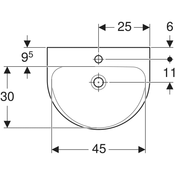 Wandwaschtisch „Renova“, ohne Überlauf, Hahnlochposition mittig 50 × 40 cm in weiß alpin Wandwaschtisch „Renova“, ohne Überlauf, Hahnlochposition mittig 50 × 40 cm in weiß alpin