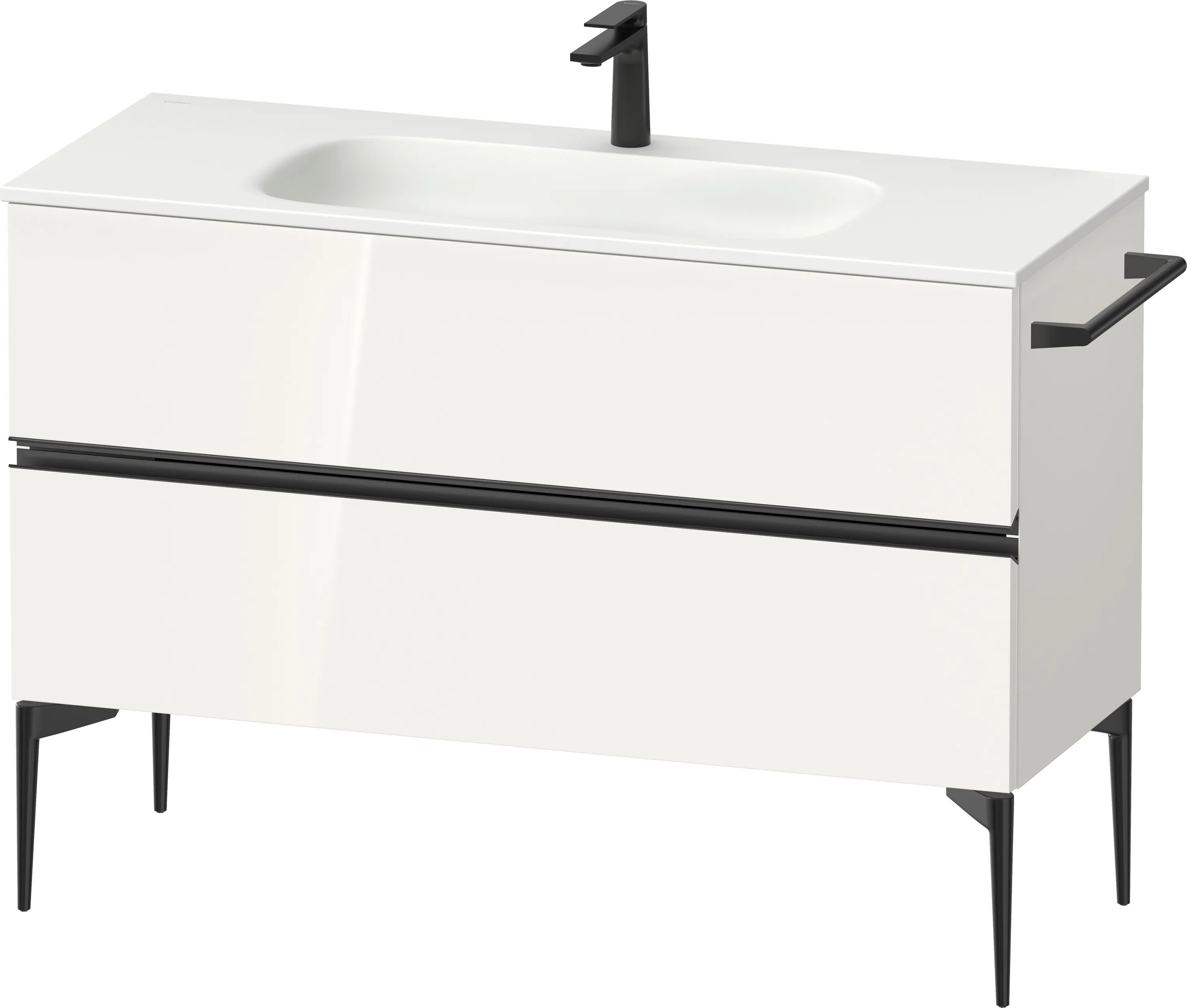 Duravit Waschtischunterschrank „Sivida“ 121 × 59,2 × 47,7 cm Weiß Hochglanz