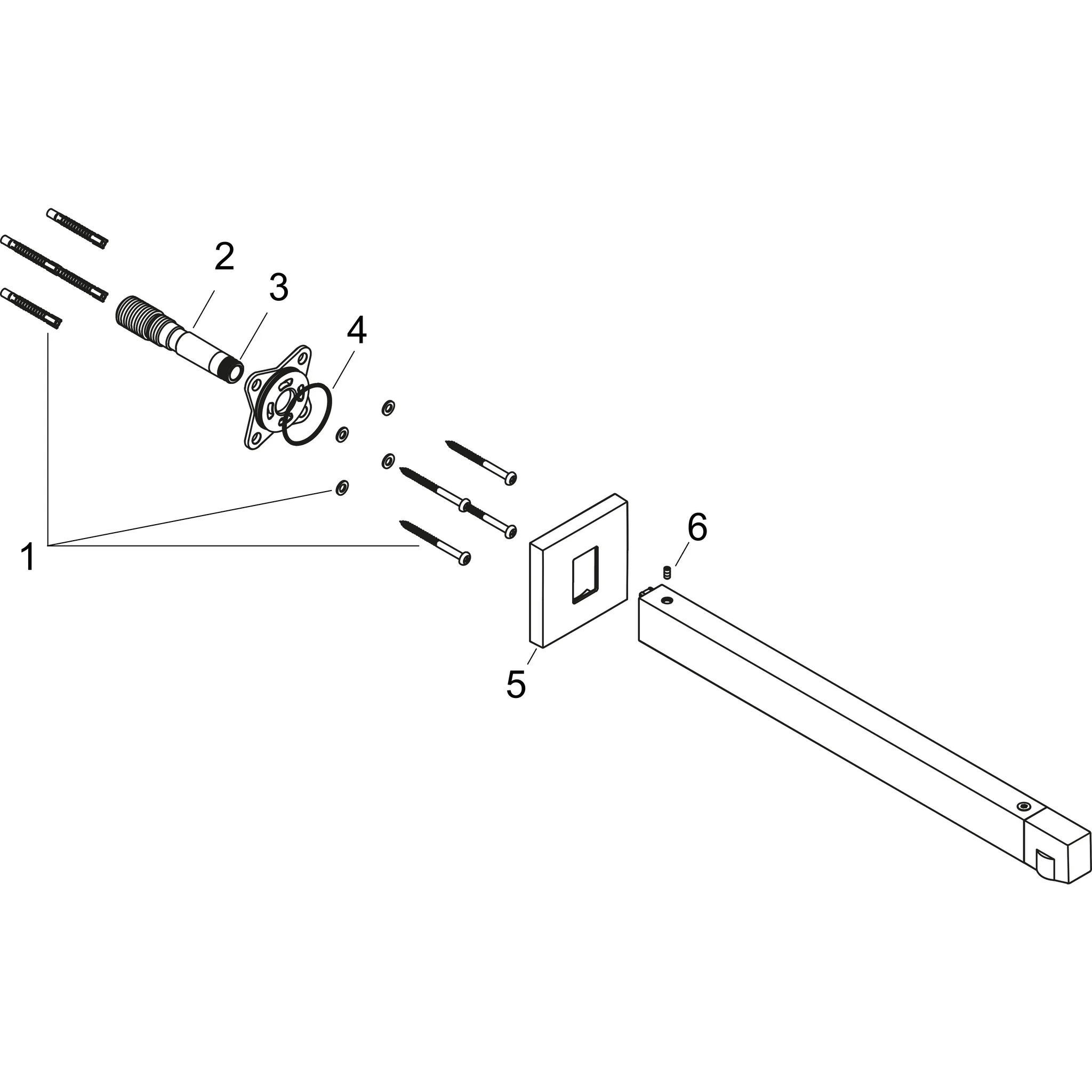 Hansgrohe Brausearm E 39 cm, Chrom Hansgrohe Brausearm E 39 cm, Chrom