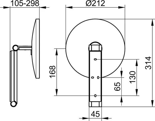 KEUCO Kosmetikspiegel „iLook_move“ Rund, ohne Beleuchtung in Aluminium-finish, ⌀ 212 mm KEUCO Kosmetikspiegel „iLook_move“ Rund, ohne Beleuchtung in Aluminium-finish, ⌀ 212 mm