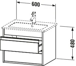 Duravit Waschtischunterschrank wandhängend „Ketho“ 60 × 48 × 47,5 cm in Nussbaum Dunkel Duravit Waschtischunterschrank wandhängend „Ketho“ 60 × 48 × 47,5 cm in Nussbaum Dunkel