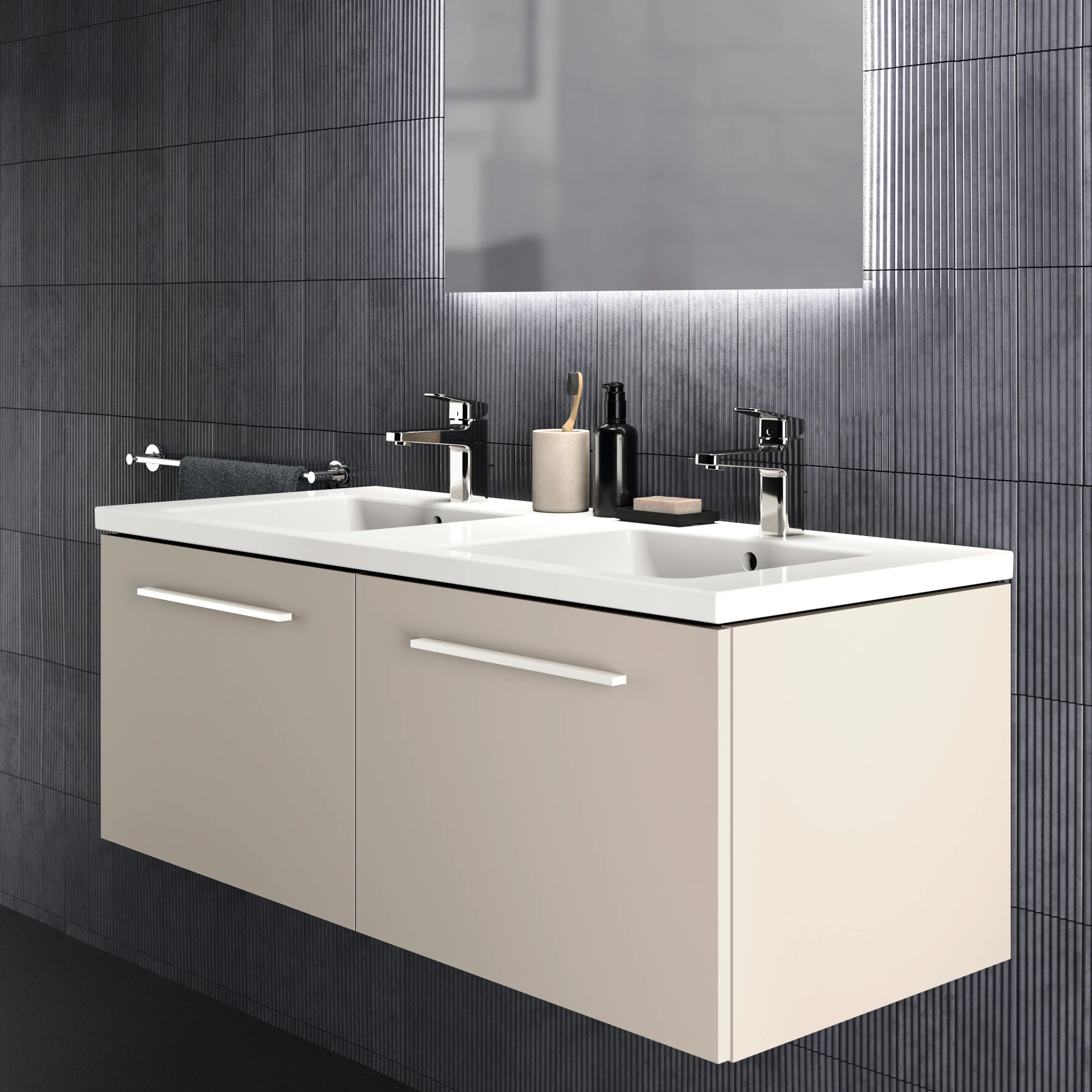 Ideal Standard Waschtischunterschrank „i.lifeB“ 120 × 44 × 50,5 cm Sandbeige matt Ideal Standard Waschtischunterschrank „i.lifeB“ 120 × 44 × 50,5 cm Sandbeige matt