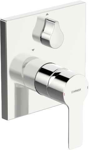 HA Einhebelmischer Fertigmontageset für Wanne/Brause HANSALIGNA 8385 Rosette eckig Chrom