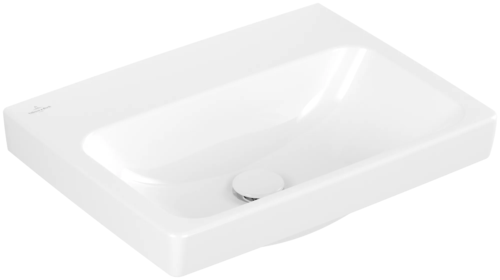 Villeroy & Boch Waschbecken „Architectura“ 550 × 420 × 165 mm, ohne Hahnlochbohrung in Weiß Alpin